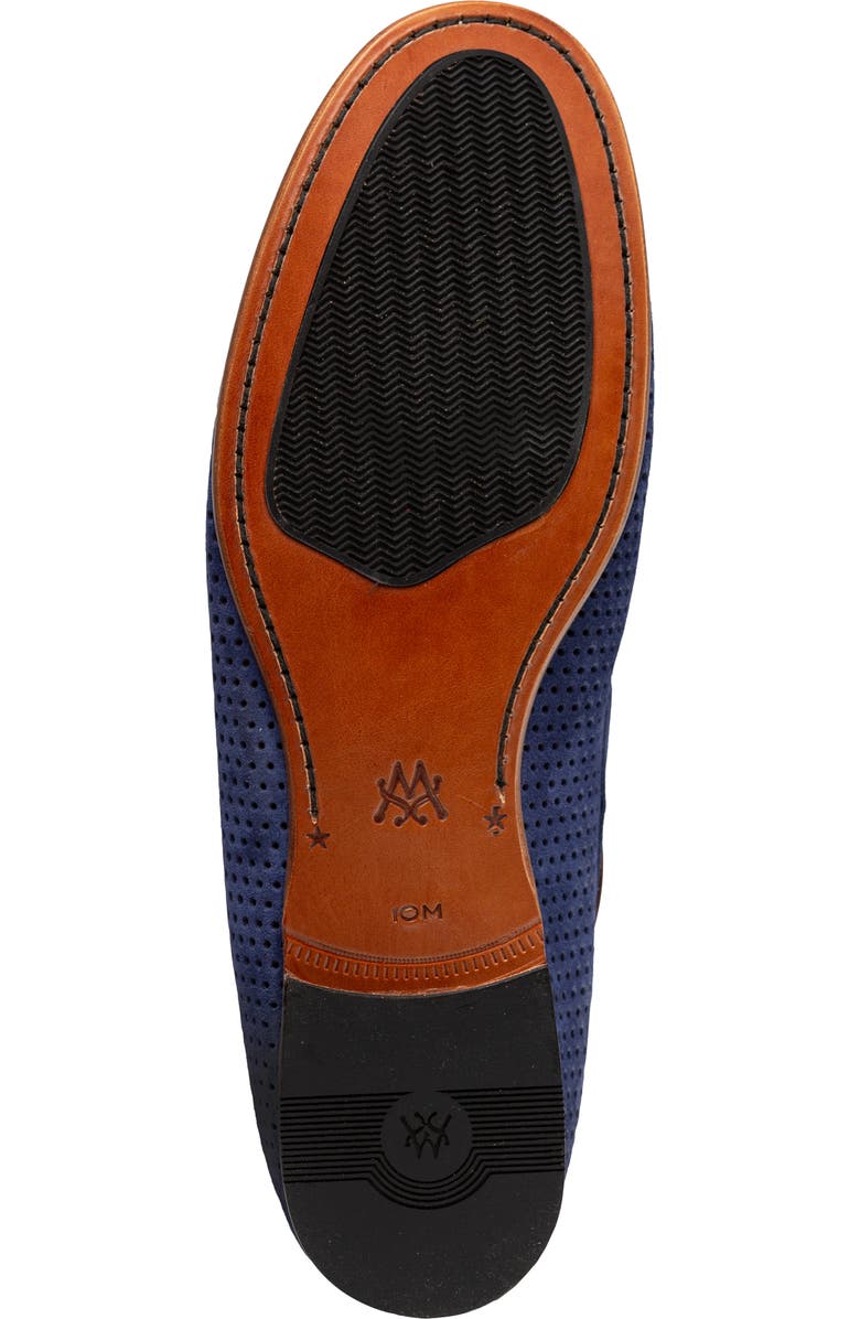 Mezlan Tarraco Perforated Suede Bit Loafer, Alternate, color, Blue