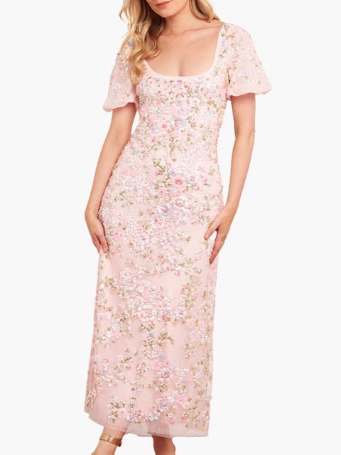 Dream Garland Puff Sleeve Ankle Gown