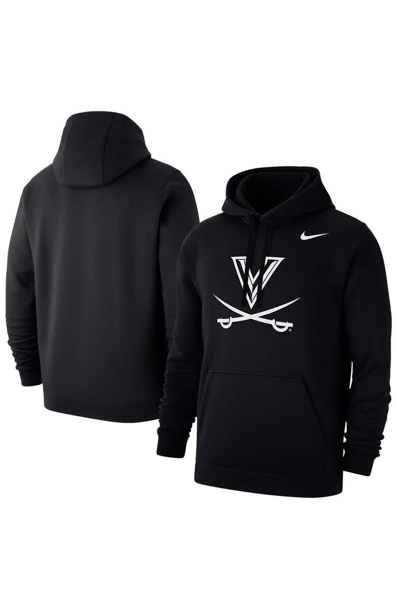 Nike Men's Nike Black Virginia Cavaliers Primary Club Fleece Pullover Hoodie, Main, color, Black