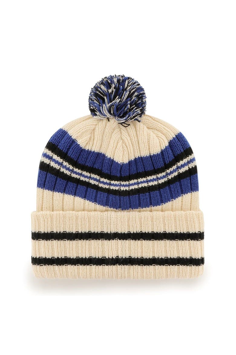 Men's '47 Natural Kentucky Wildcats Hone Patch Cuffed Knit Hat with Pom, Alternate, color, Natural