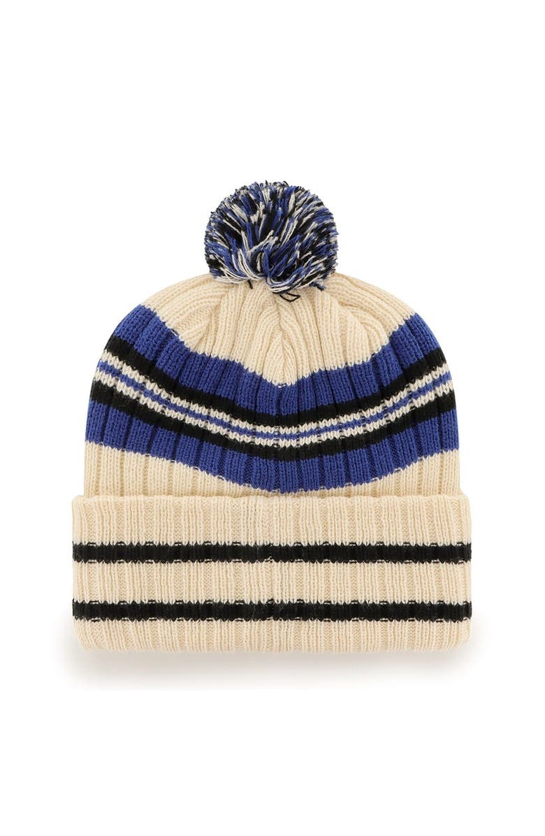 '47 Men's '47 Natural Kentucky Wildcats Hone Patch Cuffed Knit Hat with Pom, Alternate, color,