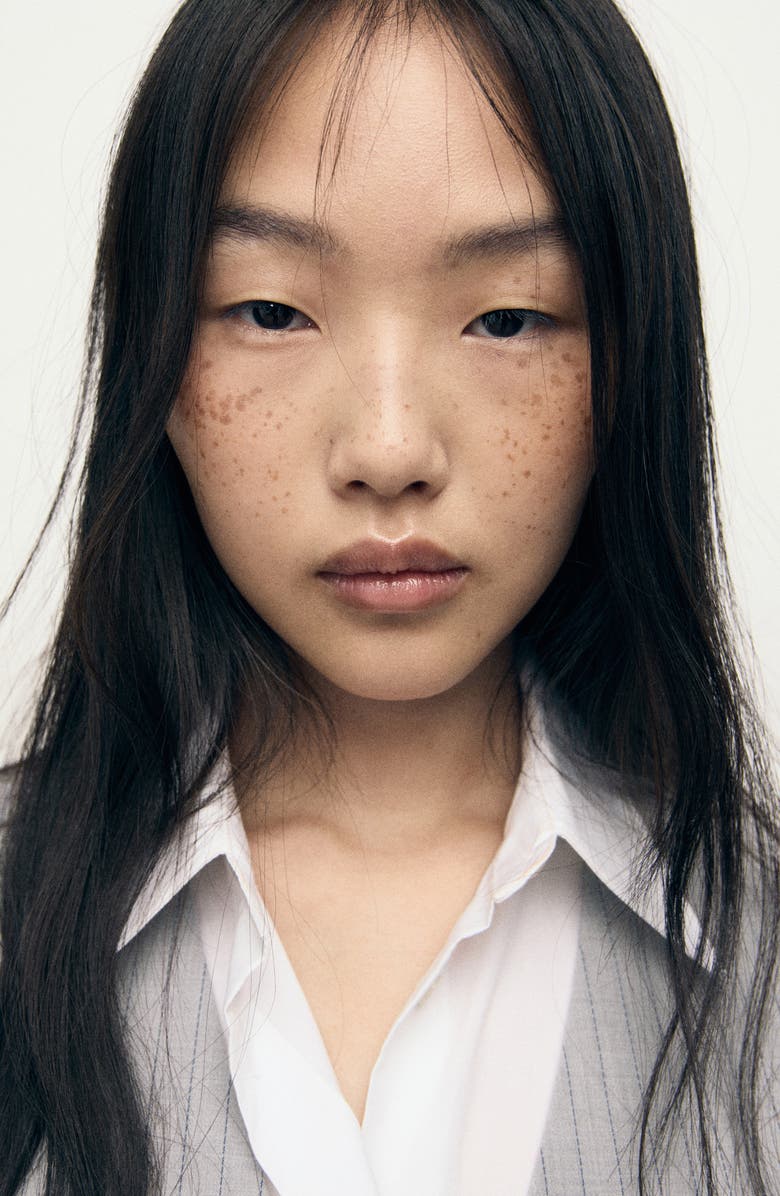 MANGO Pinstripe Suit Waistcoat, Alternate, color, Grey