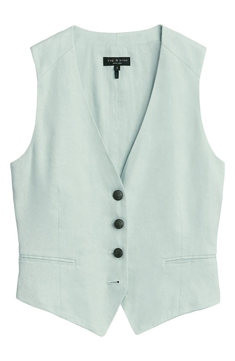 rag & bone Priya Linen Blend Vest, Alternate, color, Mint
