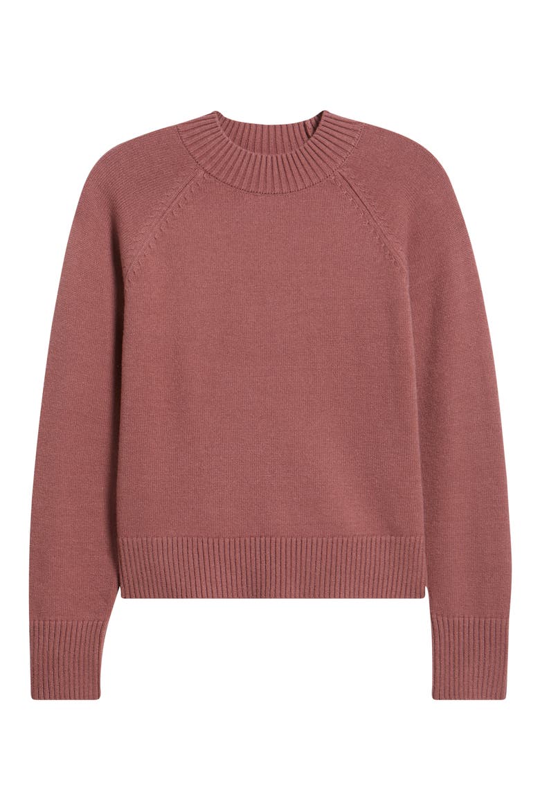 Mock Neck Raglan Sleeve Sweater, Alternate, color, DUSTY ROSE