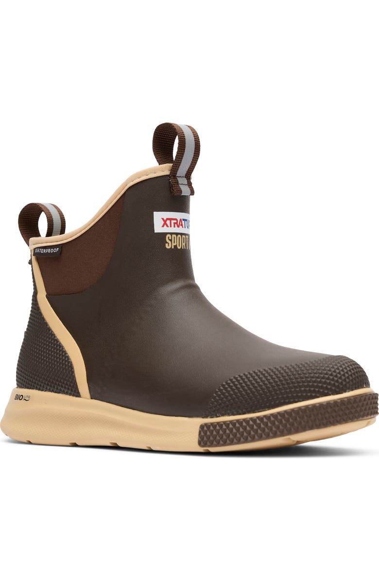 XTRATUF Waterproof Ankle Deck Sport Boot, Main, color, Brown