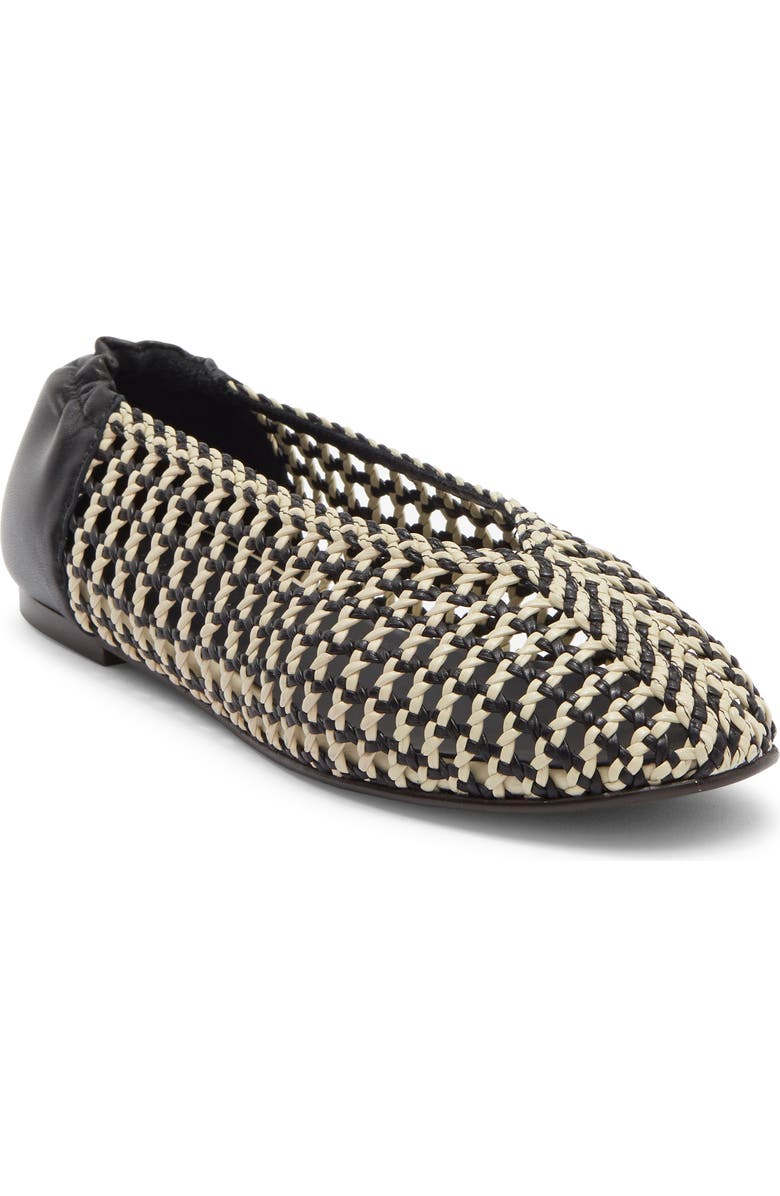 Freda Salvador Woven Ballet Flat, Main, color, Black Vanilla Woven Calf