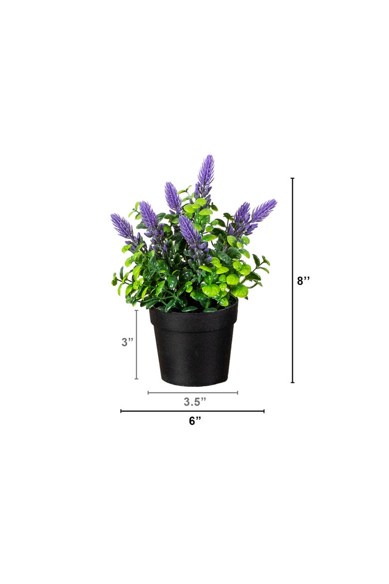 8-in Artificial Spiked Lavender Plant in Black Pot - Set of 3, Alternate, color, Assorted