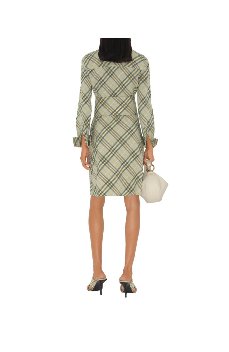 Burberry Check Stretch Linen Shirt Dress, Alternate, color, Breeze