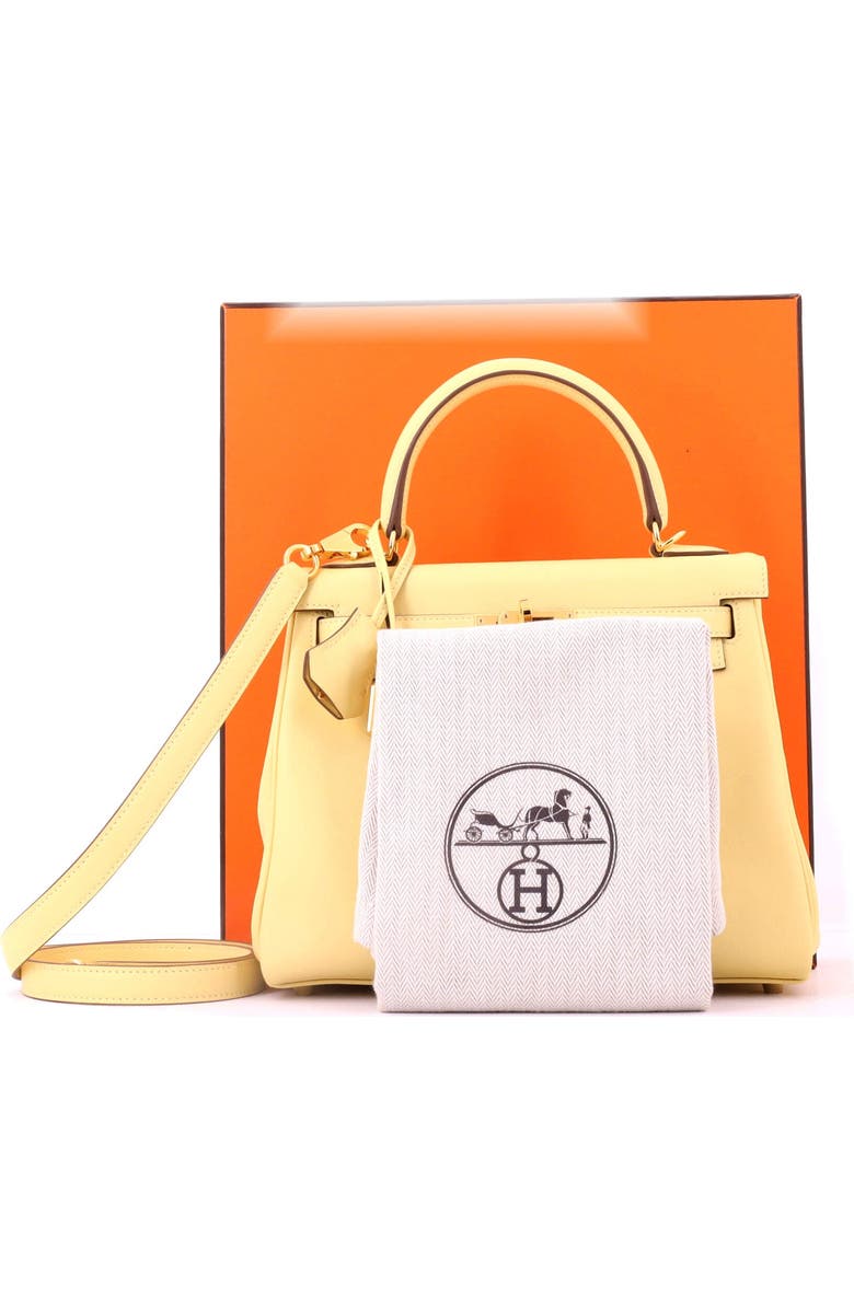 Pre-Owned Hermes Kelly Handbag Yellow Swift with Gold Hardware 25, Alternate, color, Jaune Poussin