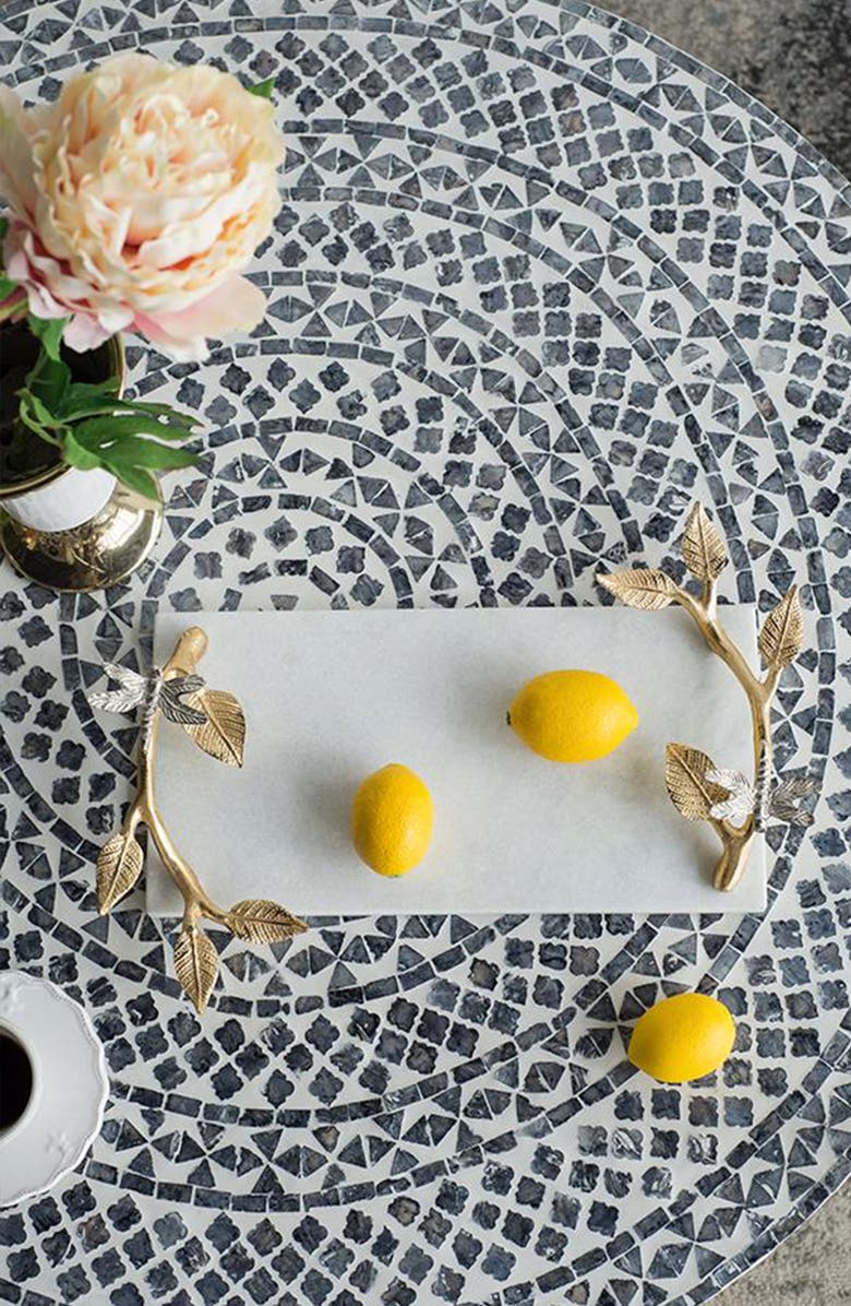 A & B Home Dragonfly Marble Decorative Tray, Alternate, color, White