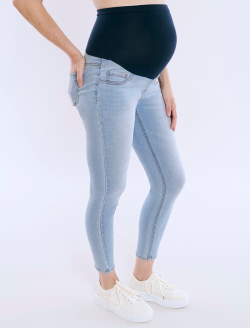 Motherhood Maternity Secret Fit Over The Belly Ankle Length Skinny Jeans In Light Wash