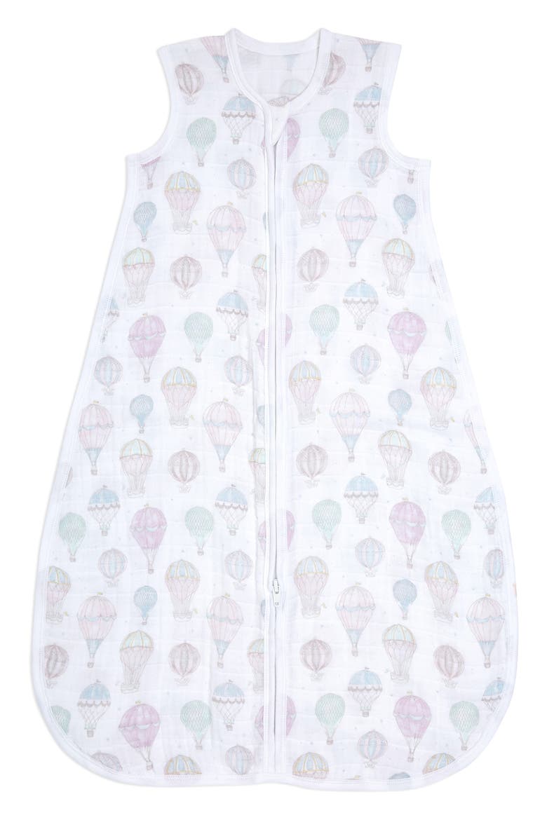 Organic Cotton Muslin Wearable Blanket, Main, color, ABOVE THE CLOUDS PINK