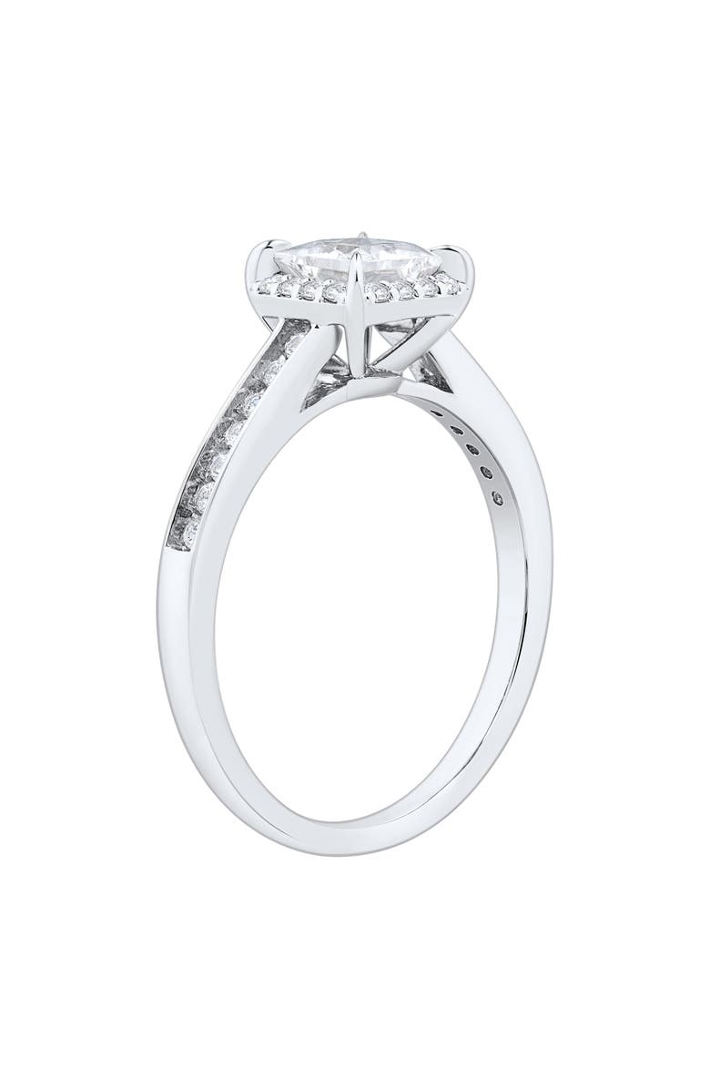 Frankie & Zoe 10K White Gold Lab Grown Diamond Halo Ring, Alternate, color, White Gold