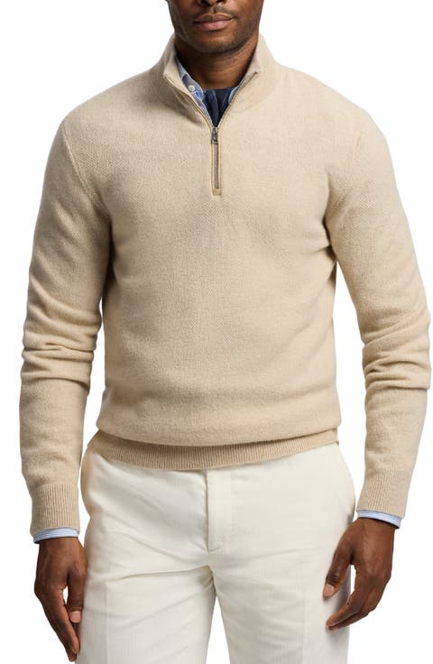 Bird's Eye Cashmere Half Zip Sweater