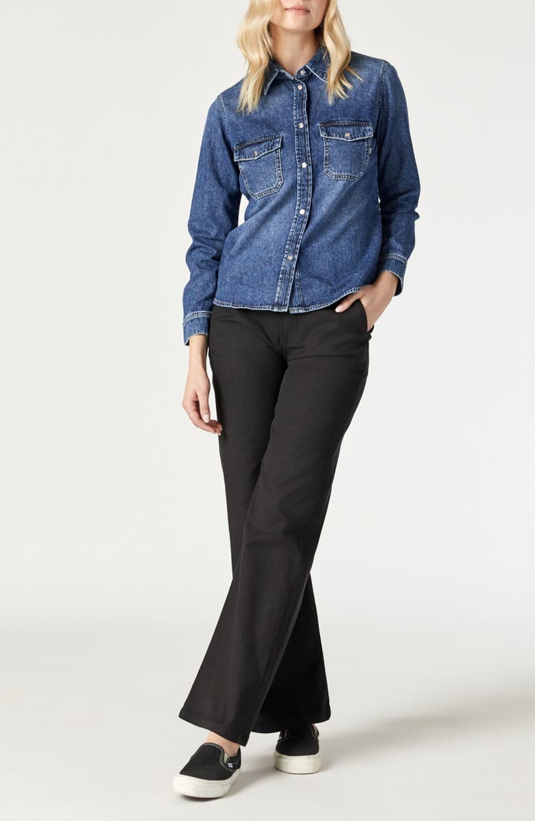 Mavi Jeans Levin Bracelet Sleeve Denim Shirt Jacket, Alternate, color, Dark Blue Denim