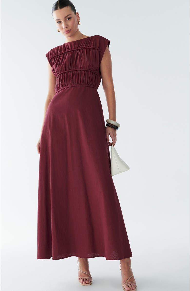 BWLDR Eden Maxi Dress, Alternate, color, Burgundy