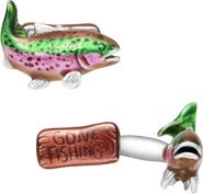 Jan Leslie Gone Fishing Sterling Cufflinks