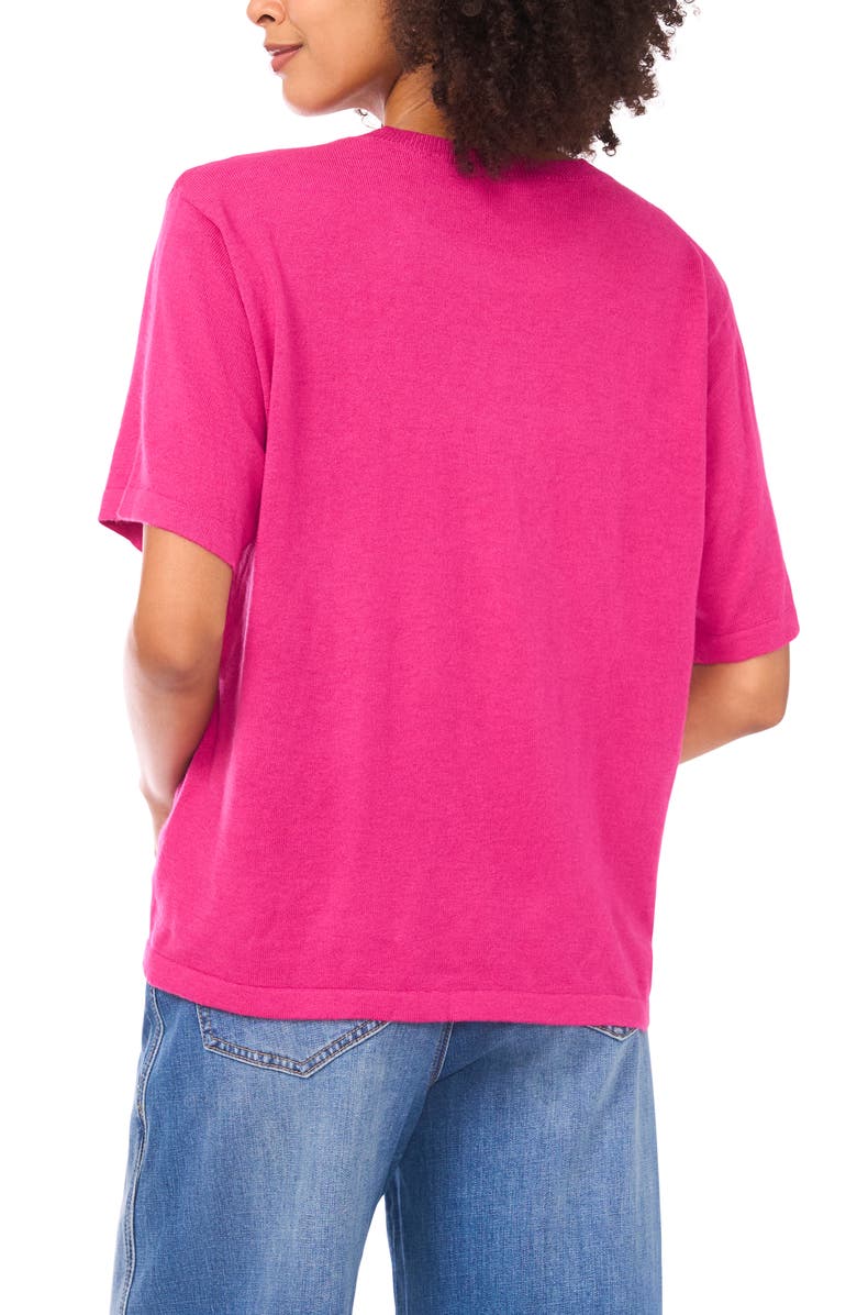 Vince Camuto Crewneck Knit Top, Alternate, color, Peony Punch