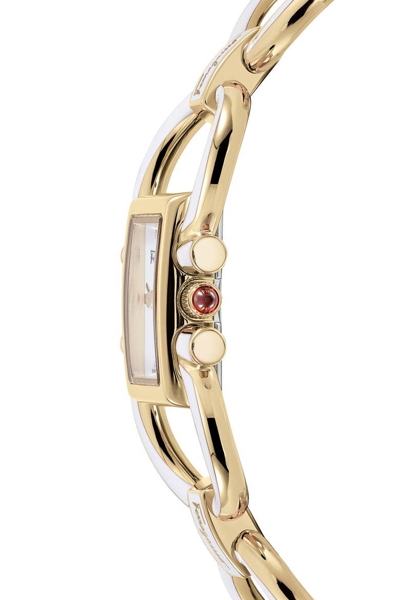 Double Gancio Mini Bracelet Watch, 13.5mm x 20.5mm, Alternate, color, YELLOW GOLD