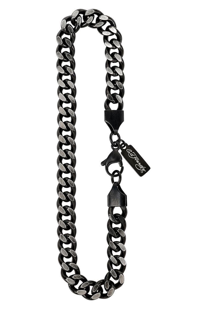Men's Curb Chain Bracelet, Alternate, color, BLACK