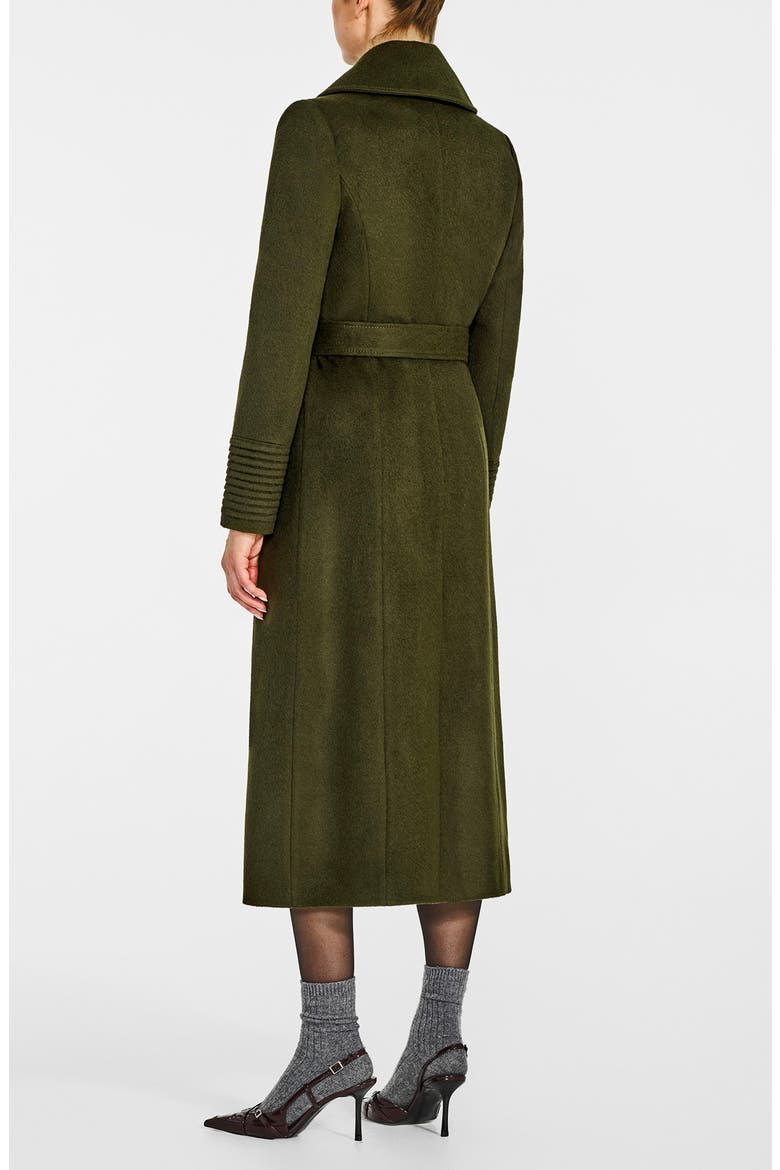 Belted Baby Alpaca & Wool Coat, Alternate, color, OLIVE