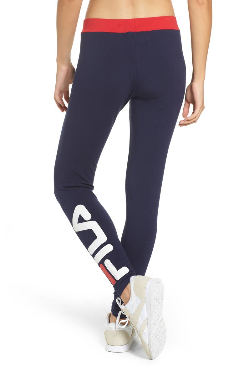 Imelda Training Tights, Alternate, color, NAVY/ CHINESE RED/ WHITE