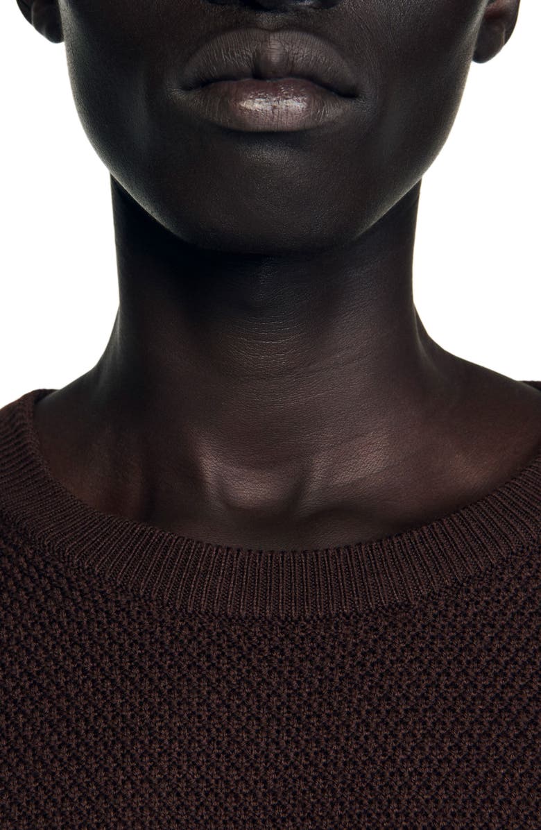 SANDRO Textured knit sweater, Alternate, color, Chocolate