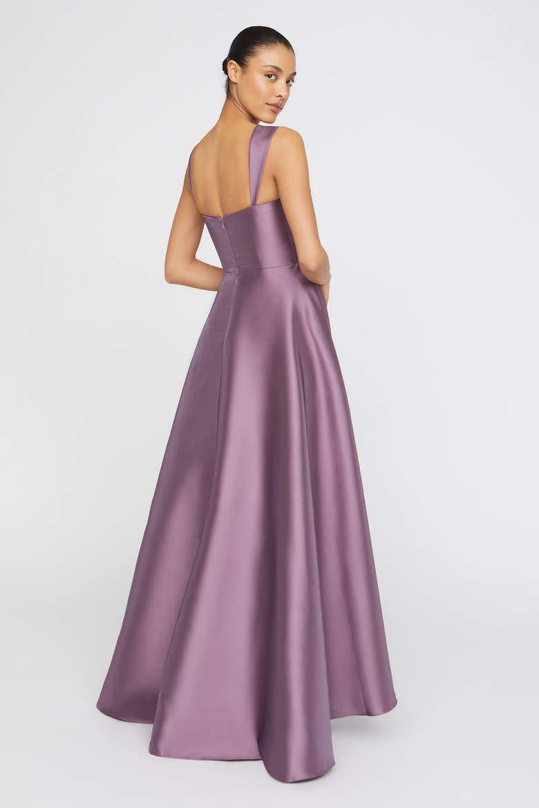 Zendaya Mikado Square-Neck Gown, Alternate, color, Chrome Lavender
