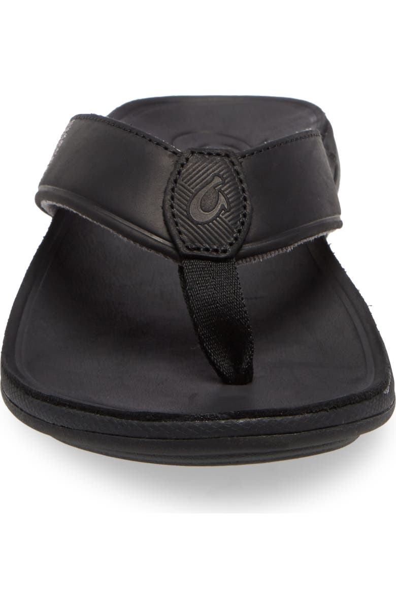 OluKai Tuahine Waterproof Flip Flop, Alternate, color, Black / Black