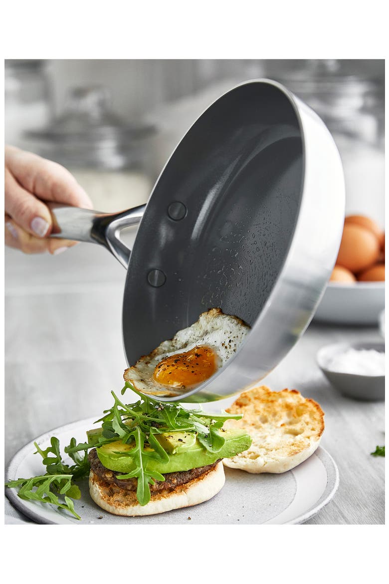 GP5 Set of 2 Stainless Steel Nonstick Frying Pans, Alternate, color, STAINLESS STEEL