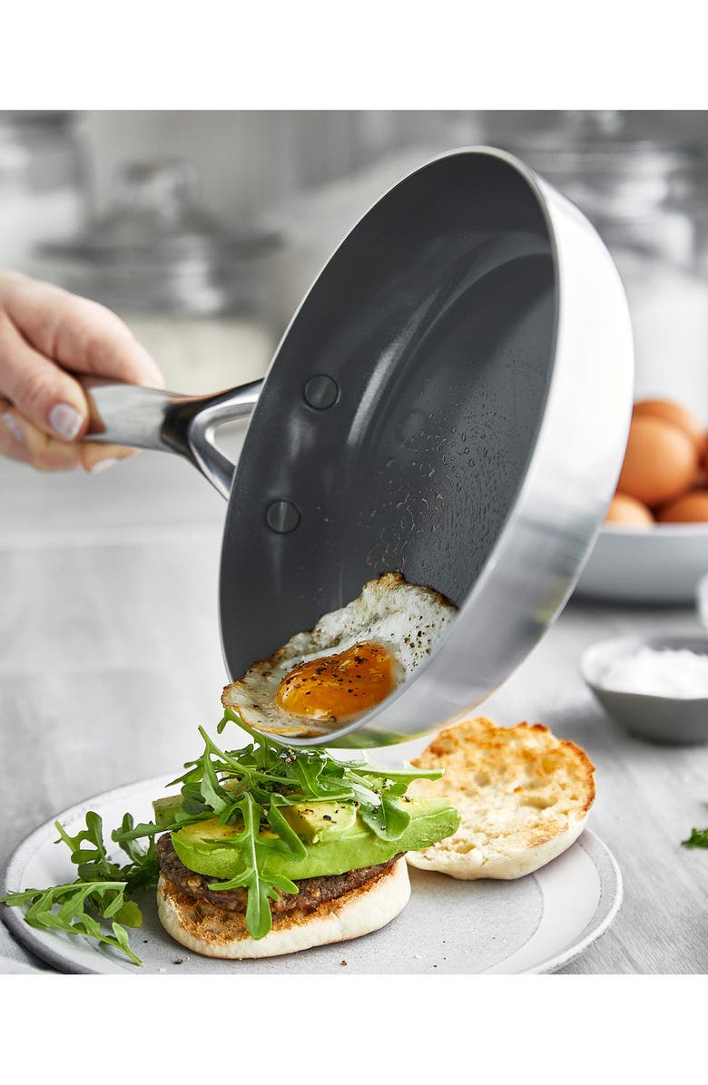 GreenPan GP5 Set of 2 Stainless Steel Nonstick Frying Pans, Alternate, color, Stainless Steel