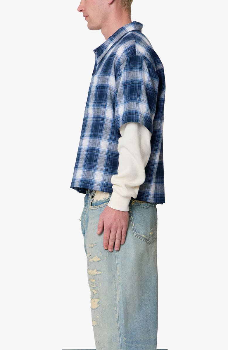 mnml Layered Thermal Button-Up Flannel Shirt, Alternate, color, 