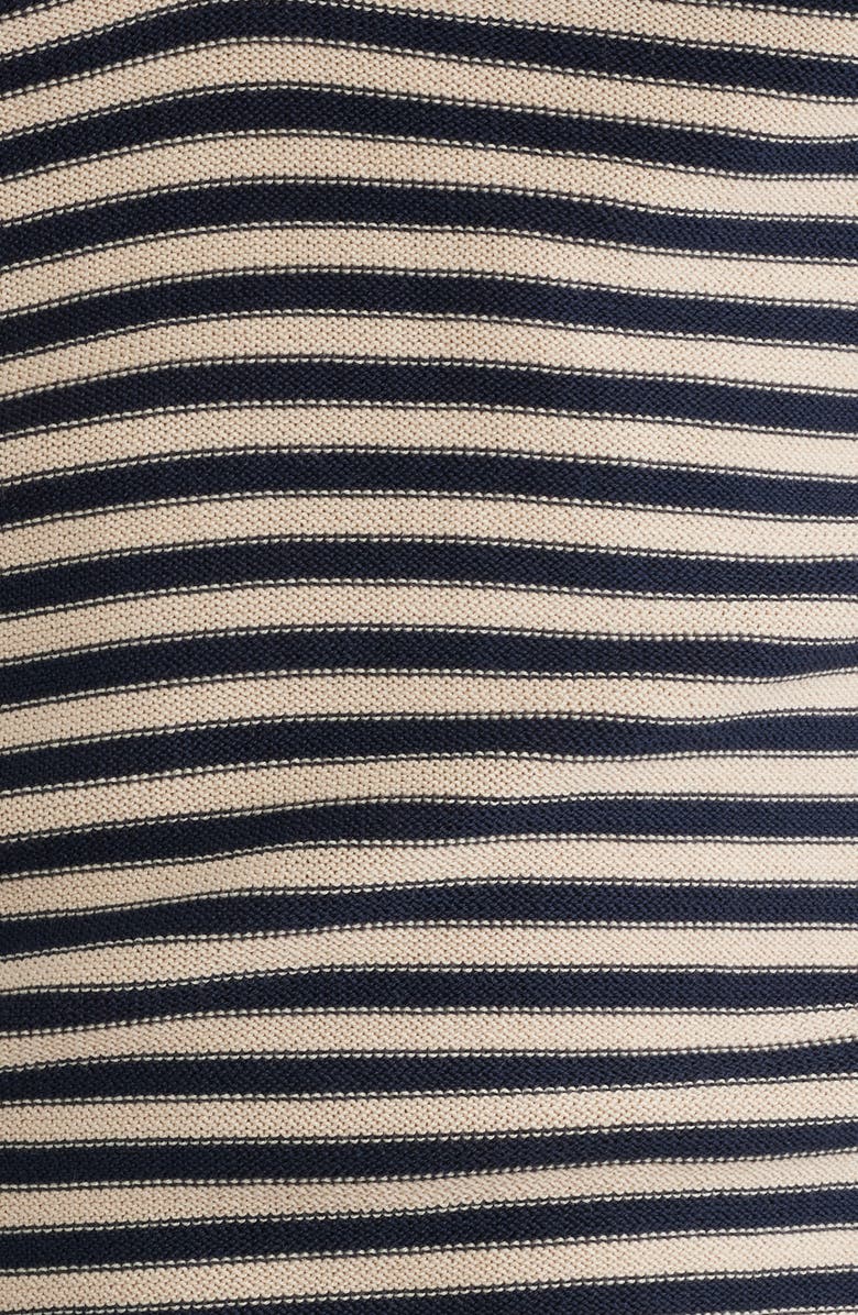 DELUC Patmos Stripe Crop Cotton Blend Top, Alternate, color, Blue/ Beige