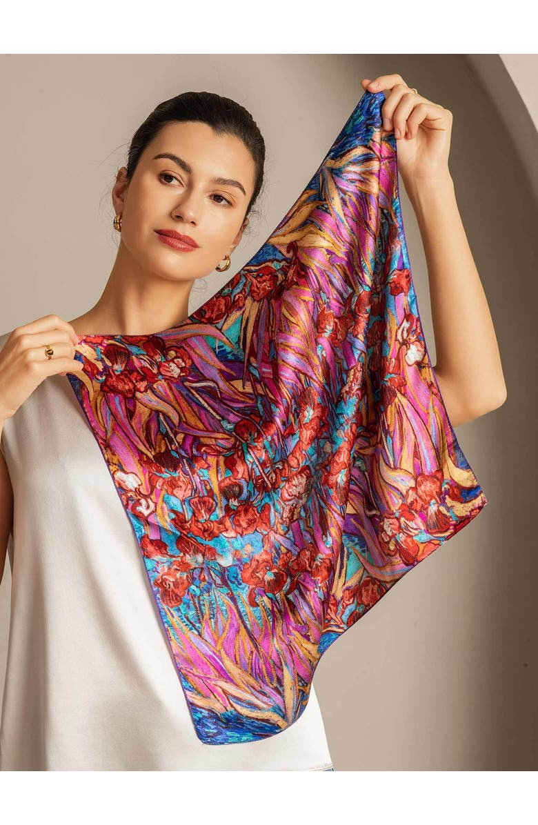 SILKSILKY Pure Silk Abstract Square Scarf, Alternate, color, Multi
