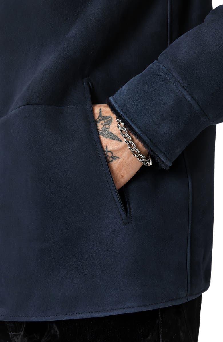 John Varvatos Essex Suede Jacket, Alternate, color, Navy