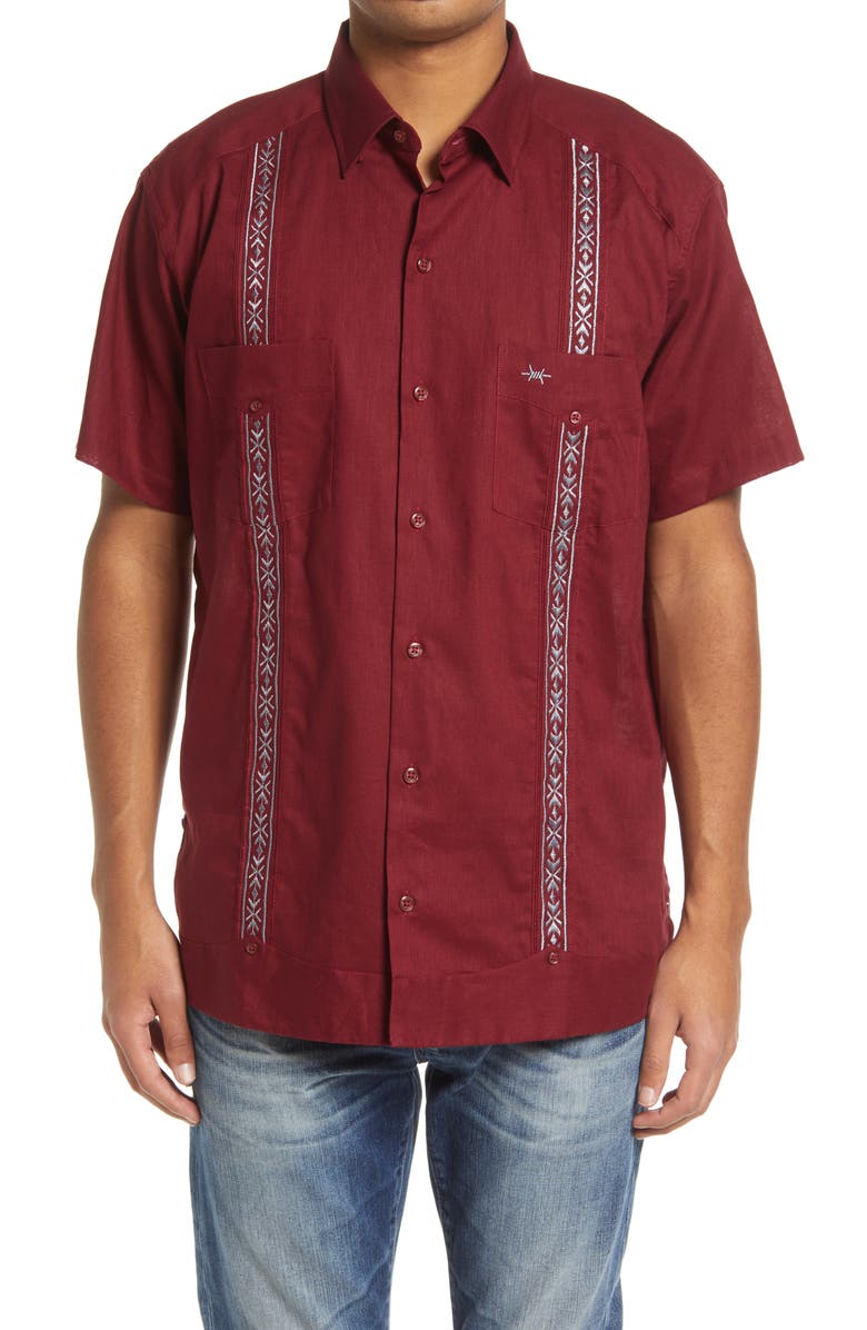 TEXAS STANDARD Linen & Cotton Guayabera Shirt, Main, color, 