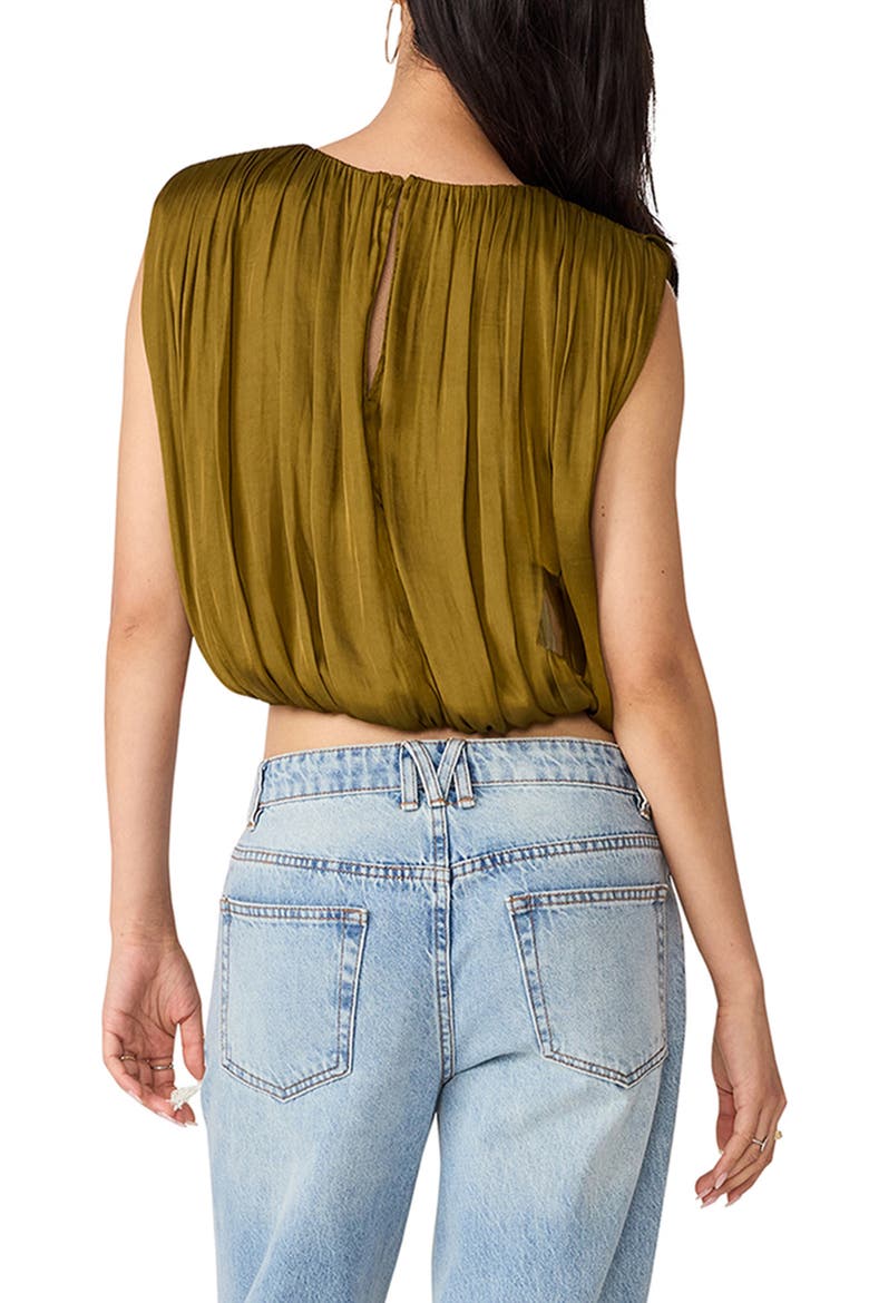 Milana Sleeveless Blouson Top, Alternate, color, FIR GREEN