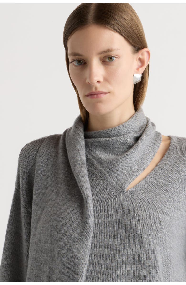 Modern Citizen Amanda Scarf-Neck Wool Sweater, Alternate, color, Heather Graphite