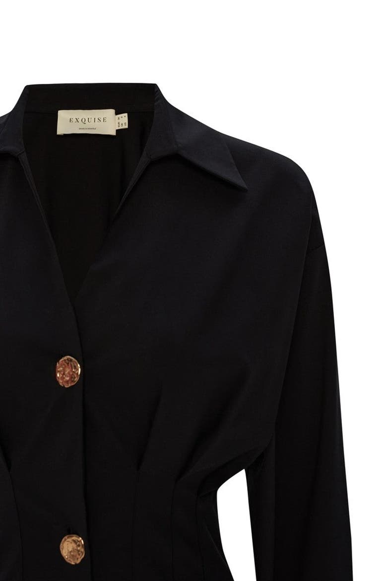 Alba Midi Shirt Dress, Alternate, color, BLACK