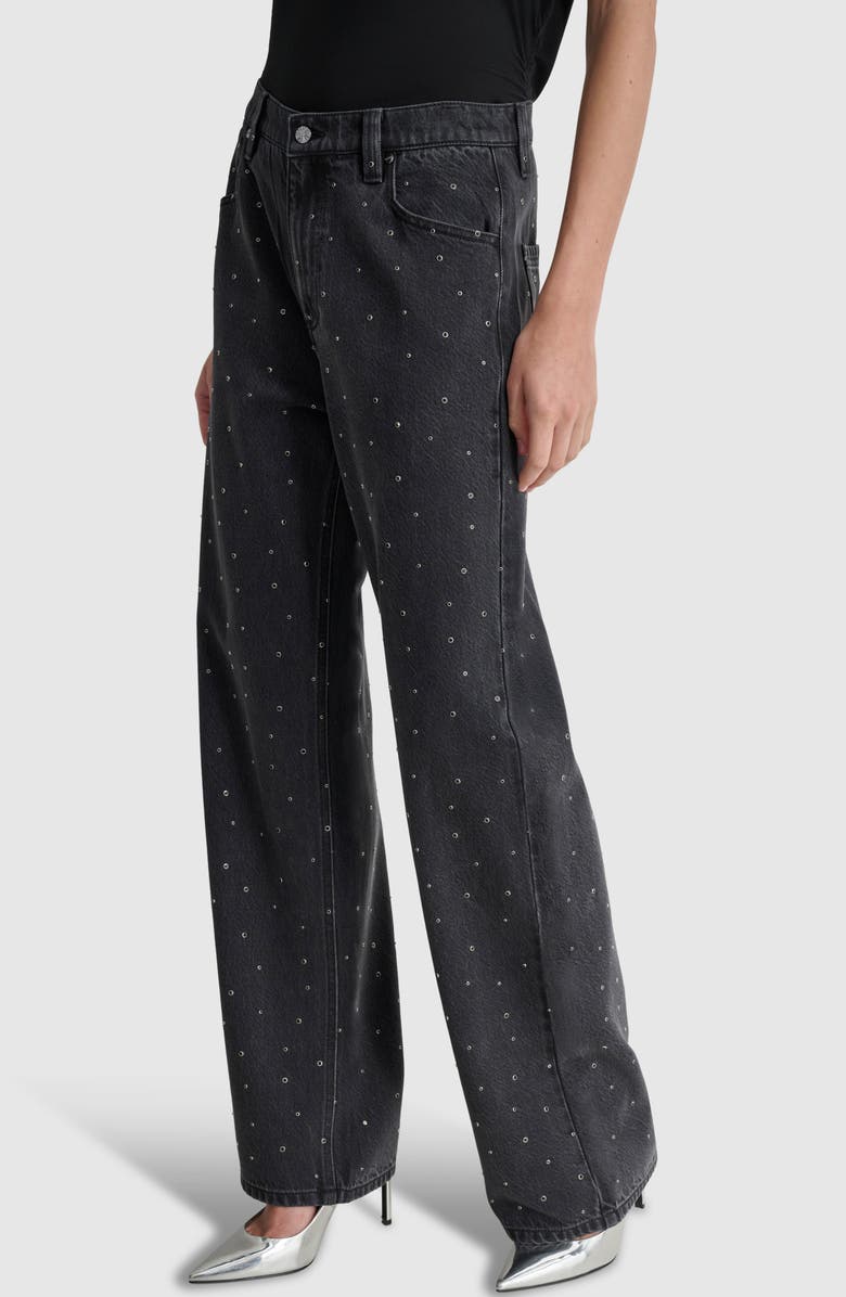 DKNY Stud Detail Straight Leg Jeans, Alternate, color,