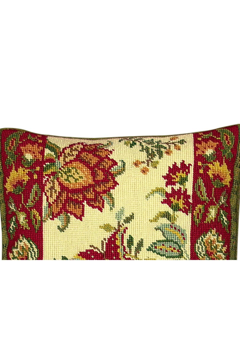 Colonial Williamsburg Tracery Needlepoint Accent Pillow, Alternate, color, Red