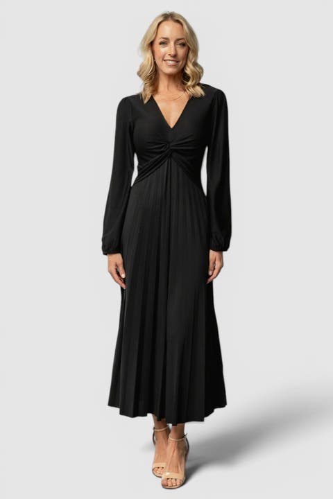 Lynda Pleated Midi Dress
