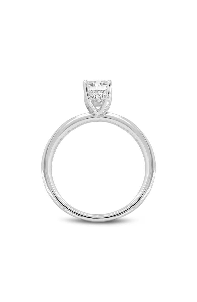 LuvMyJewelry Countess 14K White Gold Emerald Cut Lab Grown Diamond Hidden Halo Engagement Ring - 1.05 ctw, Alternate, color, 14K White Gold