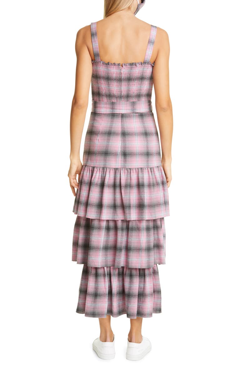 Paretti Plaid Smock Cotton Sundress, Alternate, color, PINK MULTI