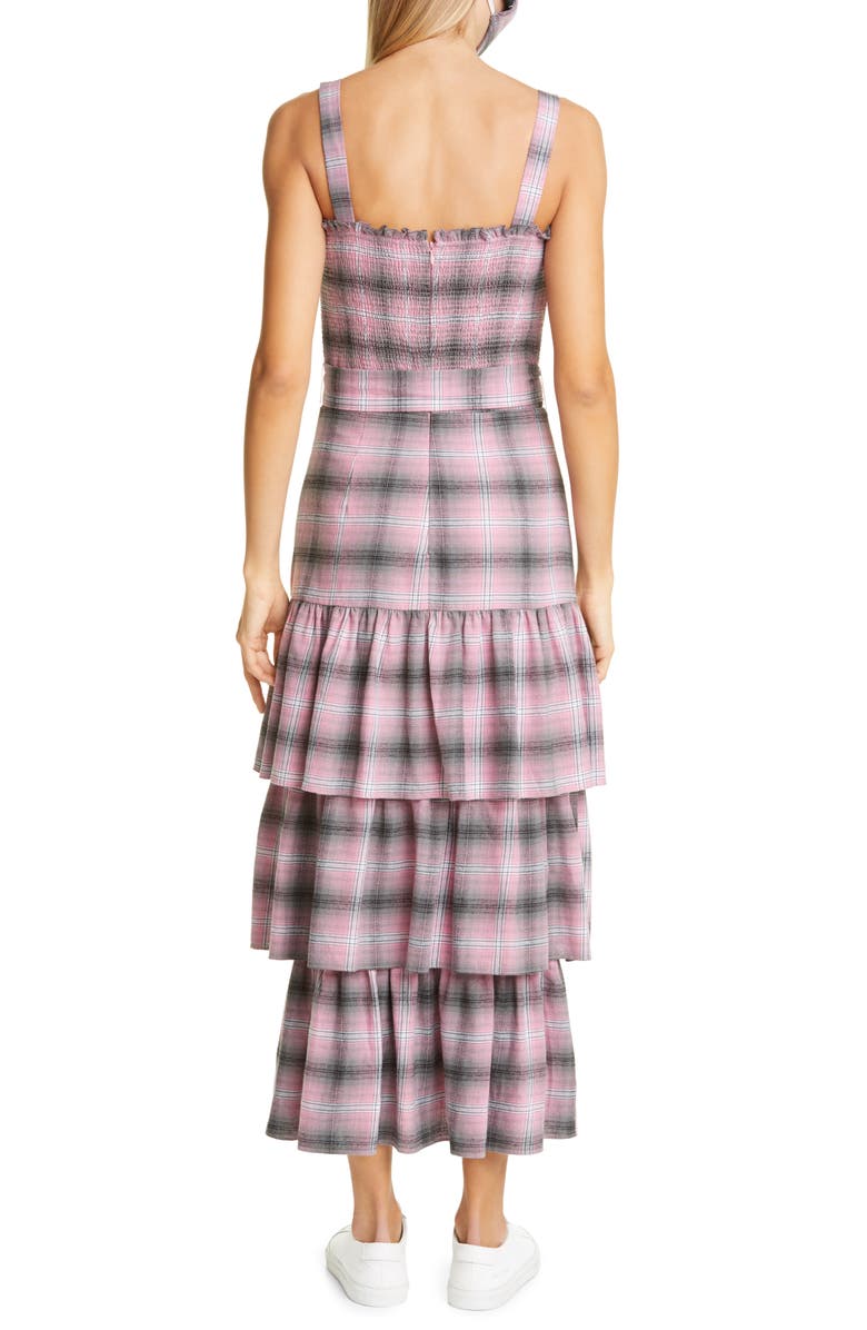 LIKELY Paretti Plaid Smock Cotton Sundress, Alternate, color,