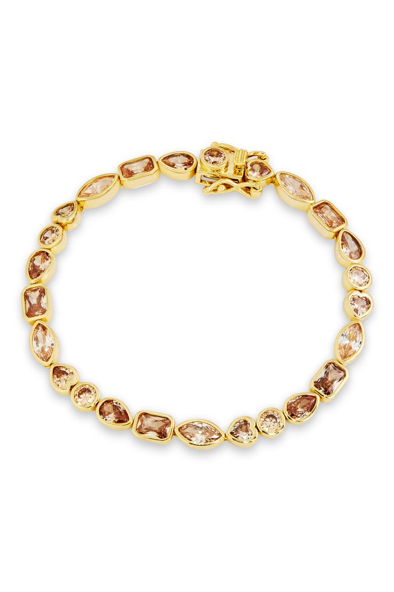 Multishape Cubic Zirconia Bracelet, Main, color, YELLOW