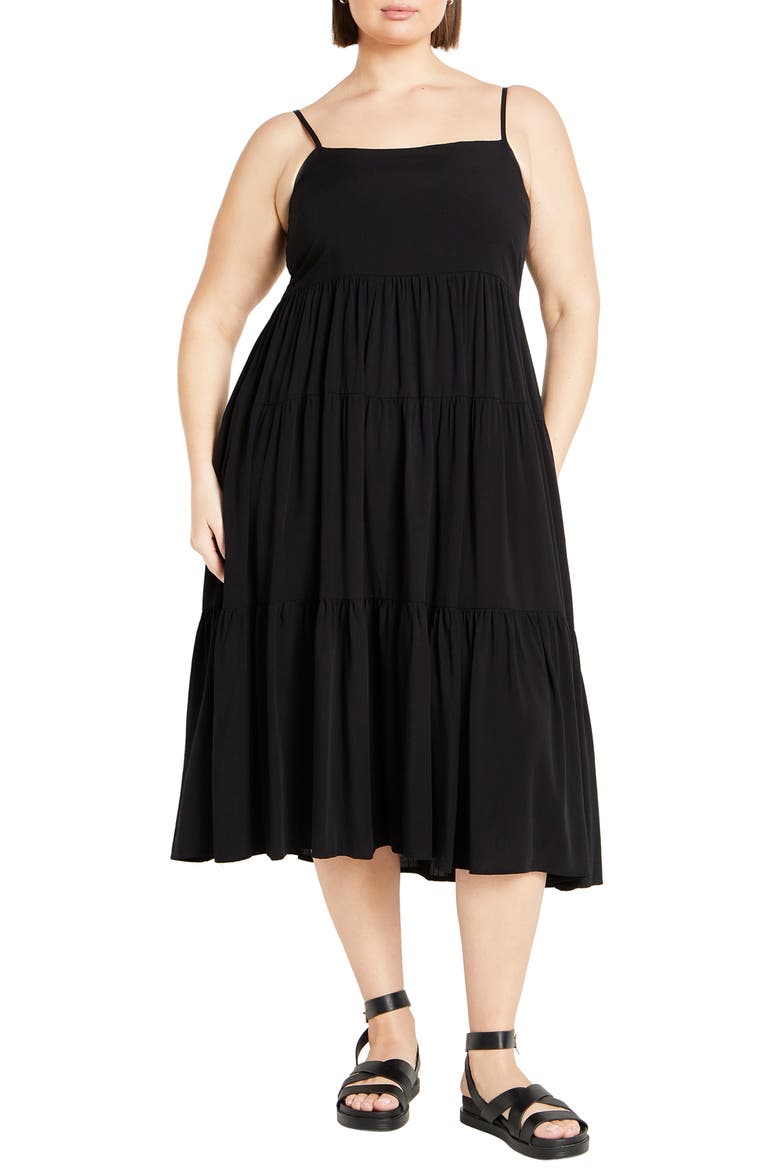 Mystic Sleeveless A-Line Dress, Main, color, BLACK