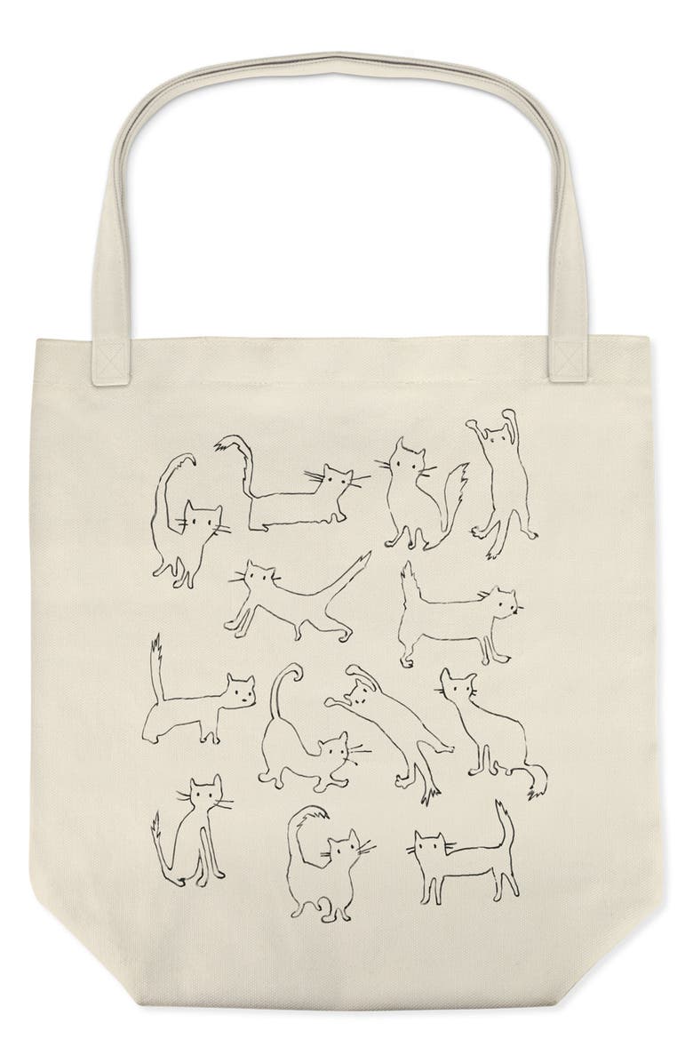 Fringe Studio Funny Cat Canvas Tote, Main, color,