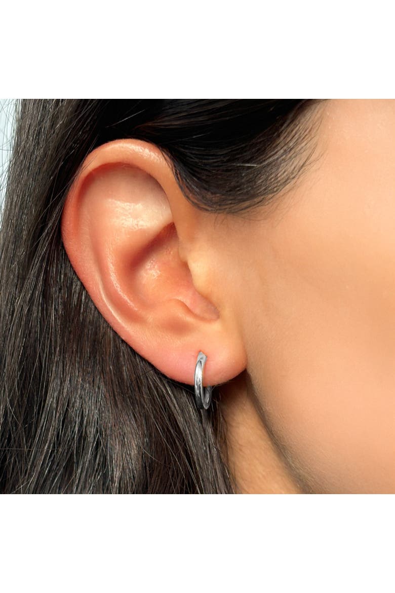 Gold Huggie Hoop Earrings, Alternate, color, White Gold