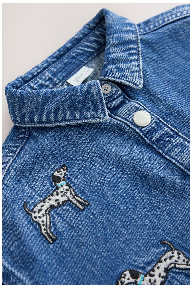 Kids' Dalmatian Embroidered Denim Dress, Alternate, color, BLUE